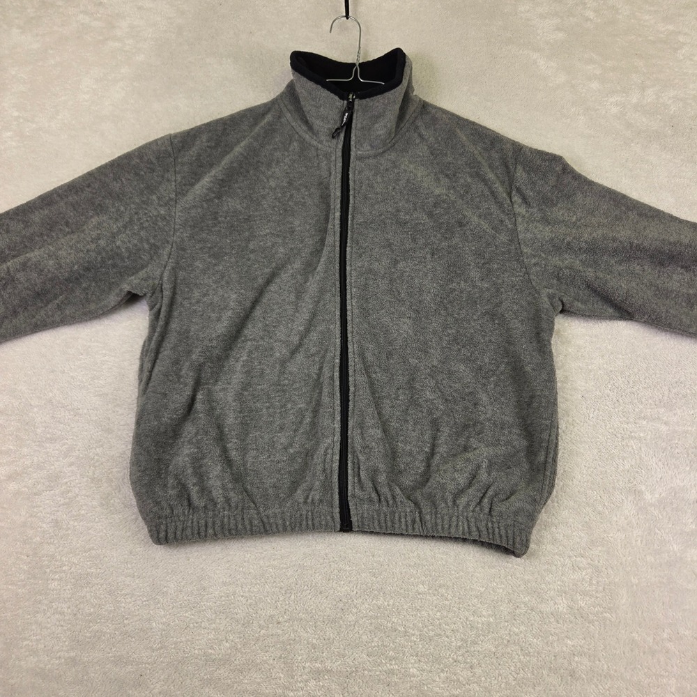 Weatherproof Garment Company Mens Large Gray Full Zip Fleece Jacket Mock Neck